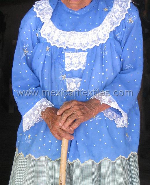 dress closeup copy.jpg - A close up of the blouse worn by the Nahuatl speaker in Ahuehuepan, Guerrero. Mexico